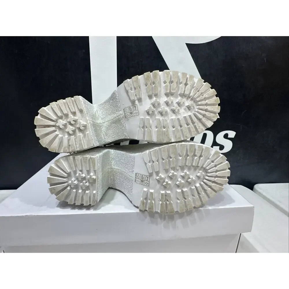 Y.R.U. Krush Platform Boots in White Glitter - Size 10 - Picture 6 of 9